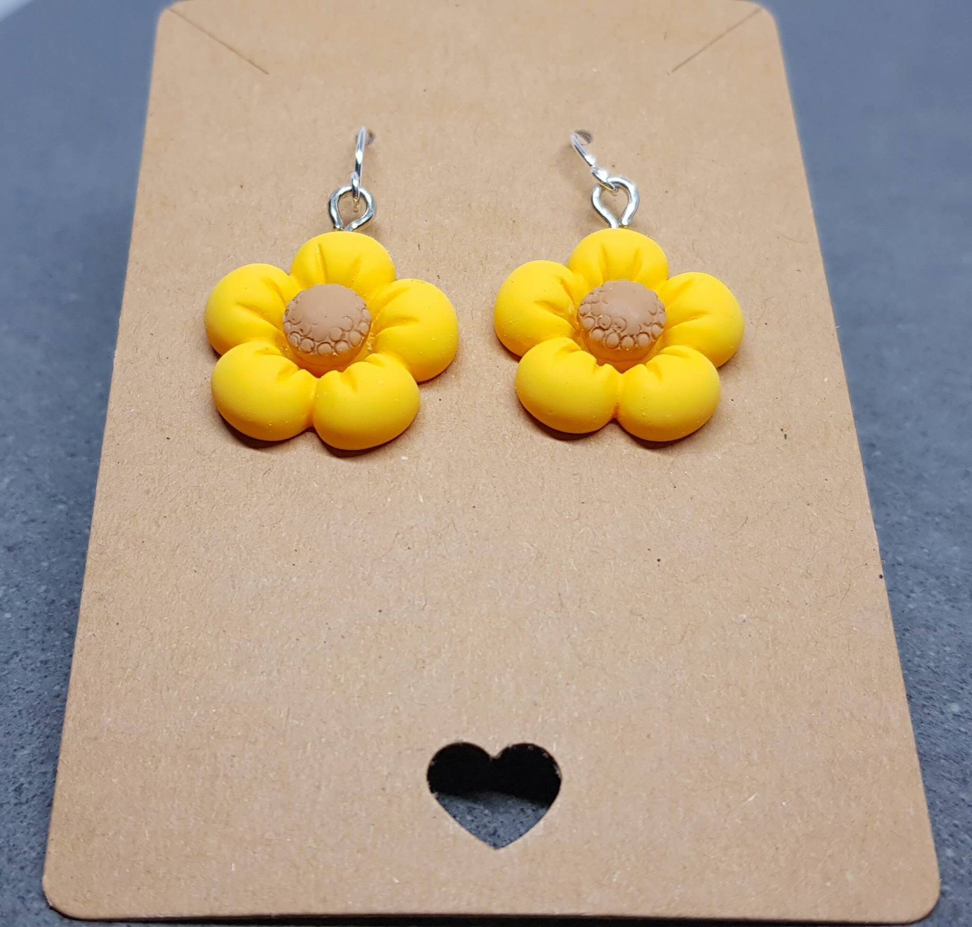 Yellow Daisy Earrings, Hypoallergenic Ear Wires