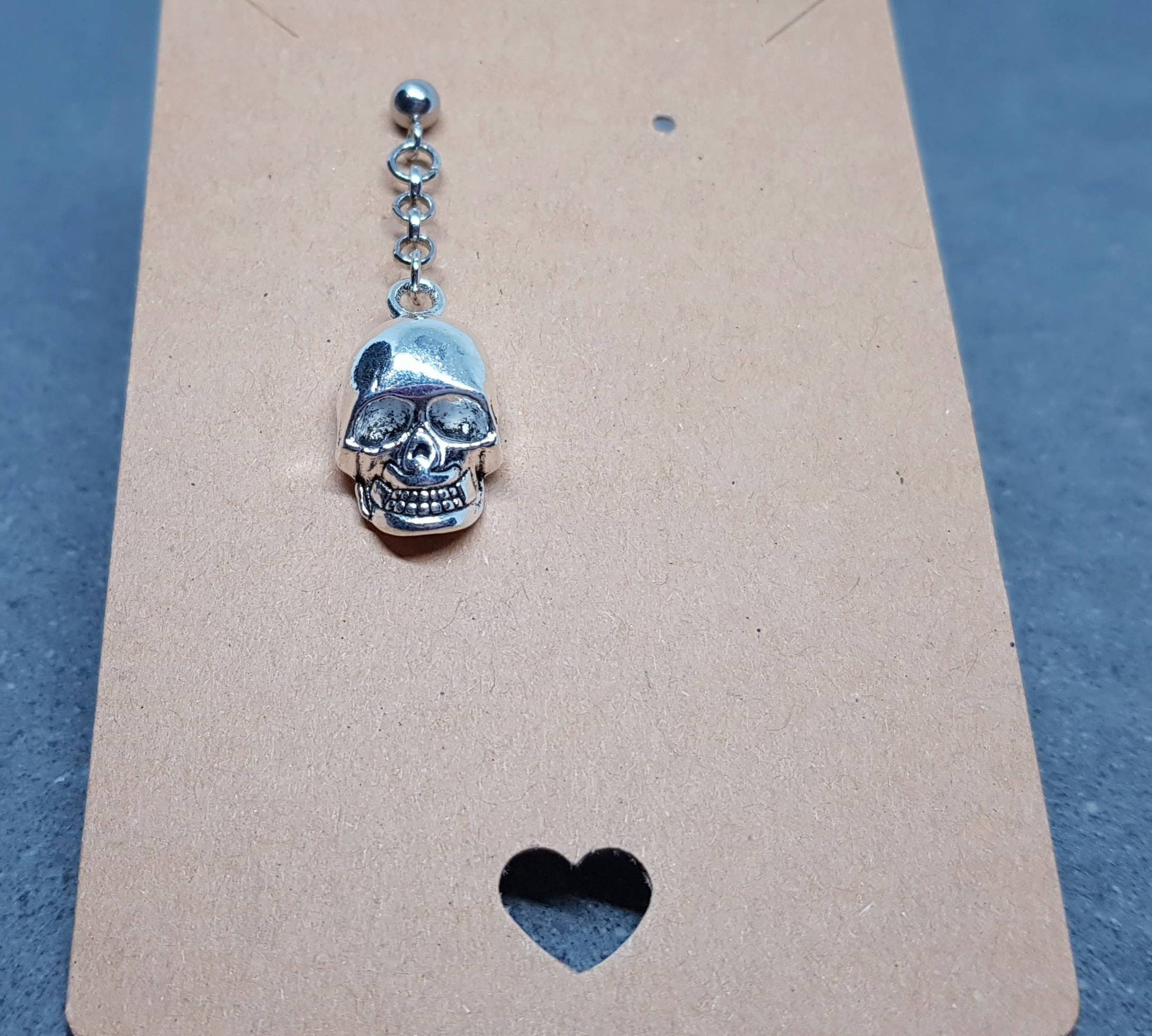 Skull Earrings, Surgical Steel Hypoallergenic Studs, Comes as a Pair or Single, Gothic Jewellery
