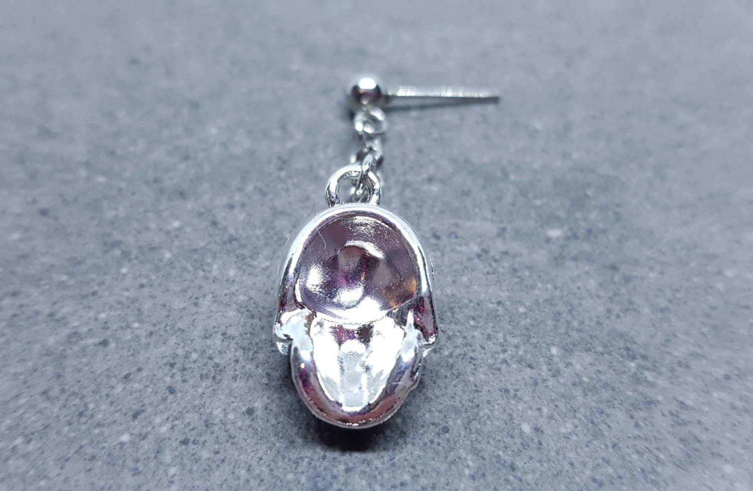 Skull Earrings, Surgical Steel Hypoallergenic Studs, Comes as a Pair or Single, Gothic Jewellery