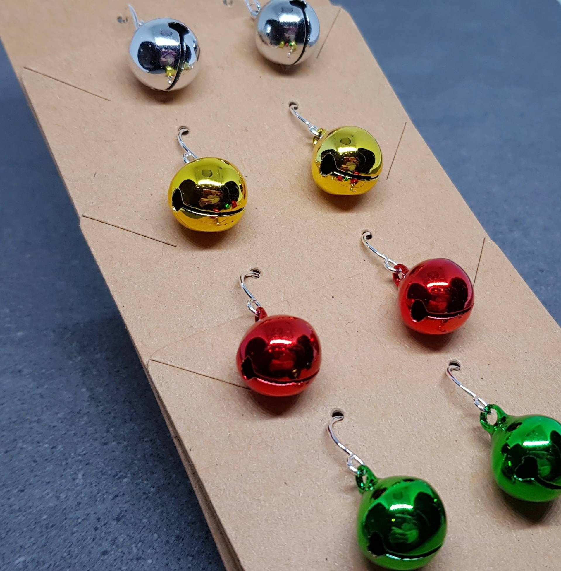 Jingling Jingle Bell Earrings, Hypoallergenic Ear Wires, Sterling Silver Ear Wires, Christmas Earrings, Festive Earrings