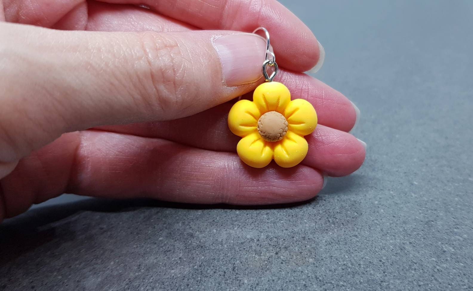 Yellow Daisy Earrings, Hypoallergenic Ear Wires
