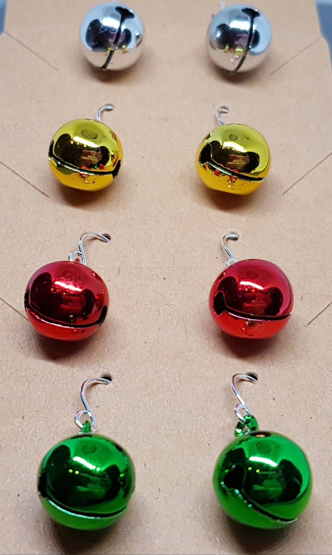Jingling Jingle Bell Earrings, Hypoallergenic Ear Wires, Sterling Silver Ear Wires, Christmas Earrings, Festive Earrings