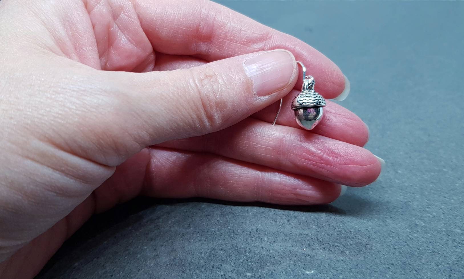 Large Acorn Earrings, Hypoallergenic Ear Wires, Sterling Silver Ear Wires, Fall Earrings, Silver Earrings, Autumn Earrings