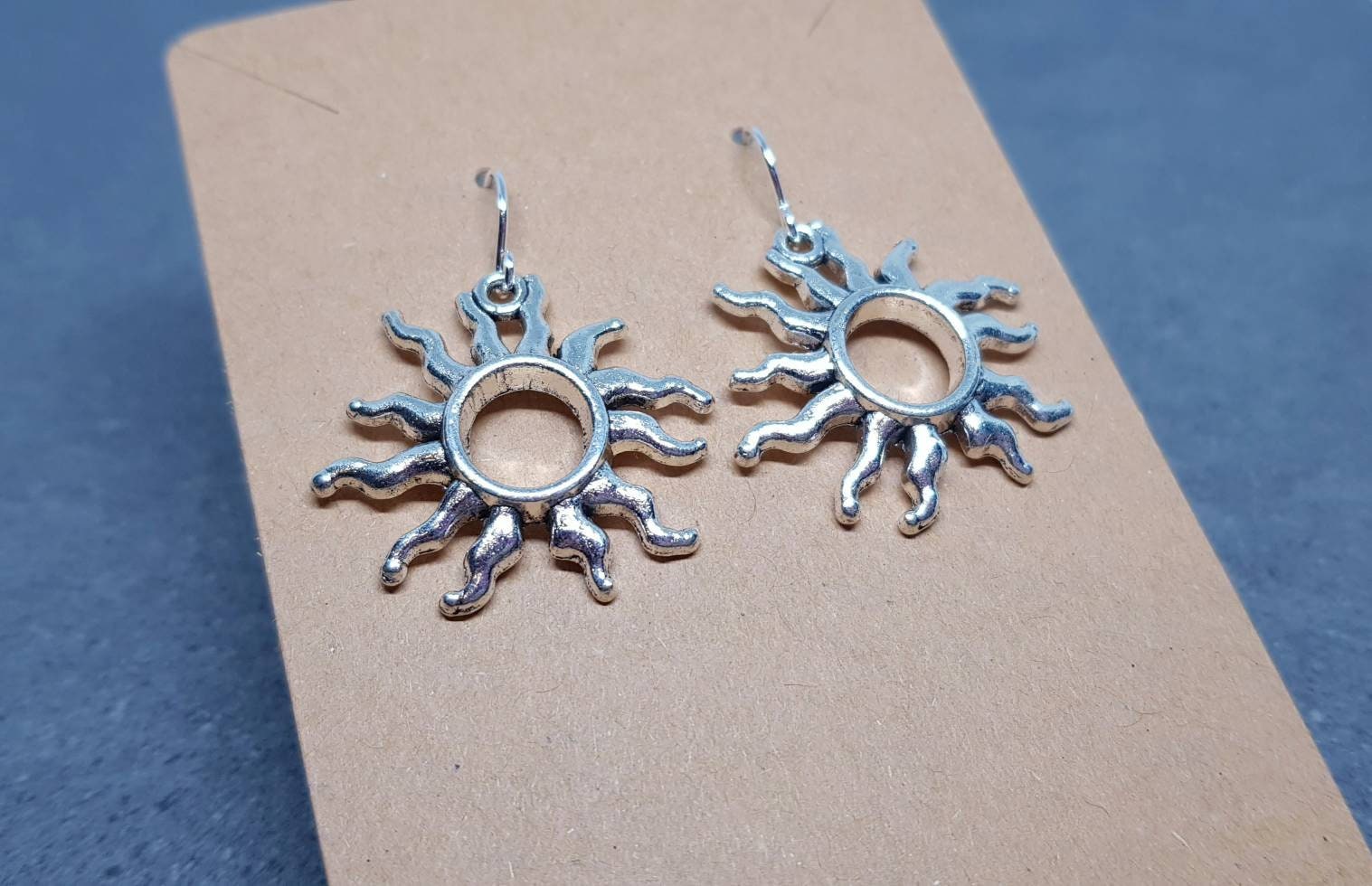 Sun Earrings, Hypoallergenic Ear Wires, Sterling Silver Ear Wires, Celestial Earrings