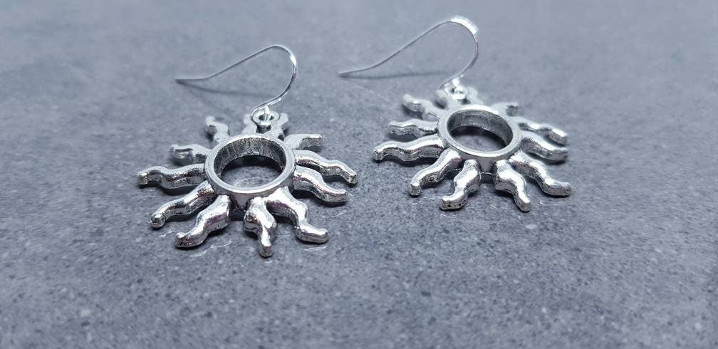 Sun Earrings, Hypoallergenic Ear Wires, Sterling Silver Ear Wires, Celestial Earrings