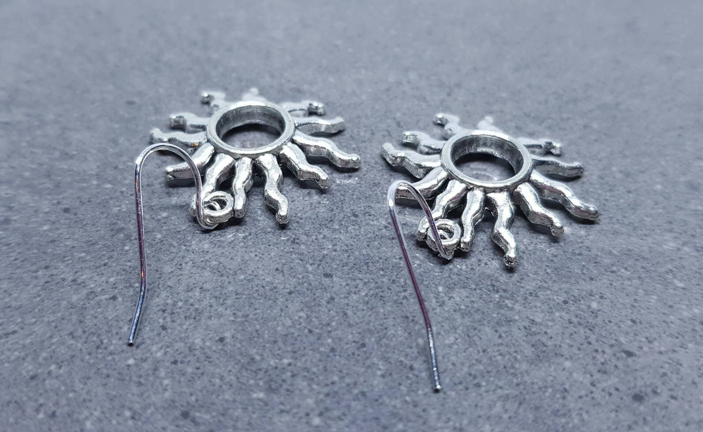 Sun Earrings, Hypoallergenic Ear Wires, Sterling Silver Ear Wires, Celestial Earrings