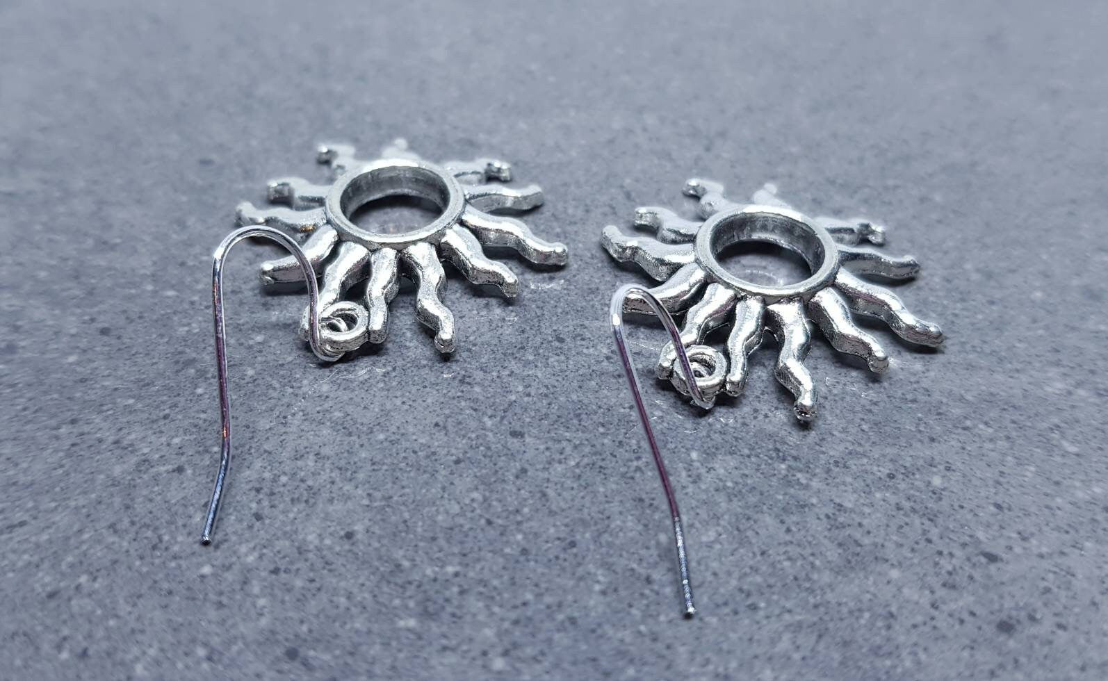 Sun Earrings, Hypoallergenic Ear Wires, Sterling Silver Ear Wires, Celestial Earrings