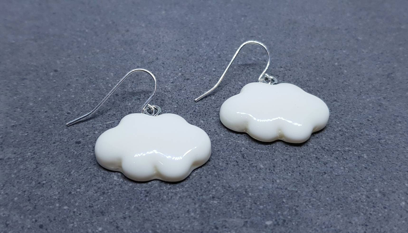 Cloud Earrings, Hypoallergenic Ear Wires, Sterling Silver Ear Wires