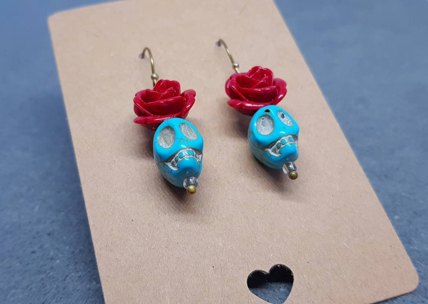 Sugar Skull Earrings, Hypoallergenic Ear Wires, Day of the Dead Themed, Dia De Los Muertos Earrings, Mexican Holiday, Gothic Jewelry