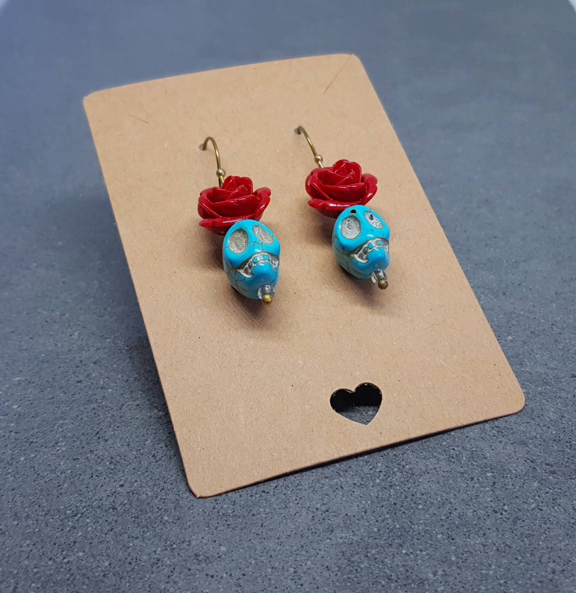 Sugar Skull Earrings, Hypoallergenic Ear Wires, Day of the Dead Themed, Dia De Los Muertos Earrings, Mexican Holiday, Gothic Jewelry