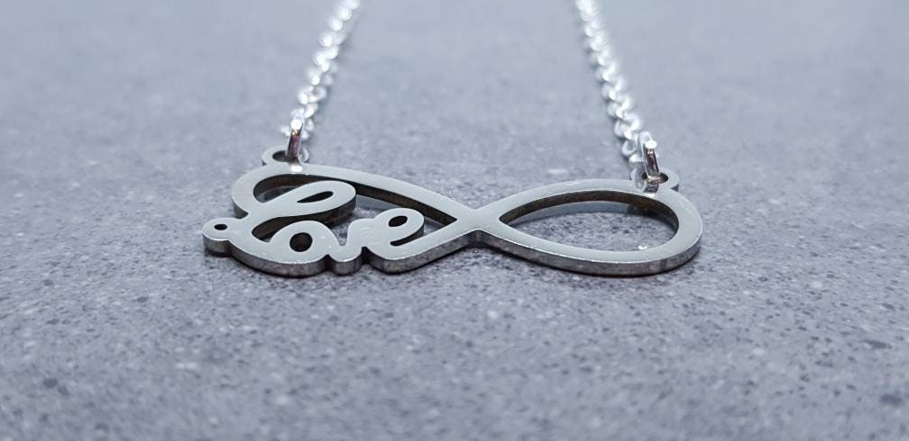 Infinity Necklace, Love Choker, Stainless Steel Necklace, Sterling Silver Jewellery