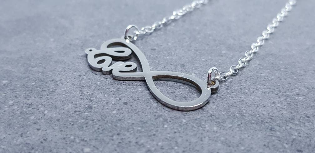 Infinity Necklace, Love Choker, Stainless Steel Necklace, Sterling Silver Jewellery