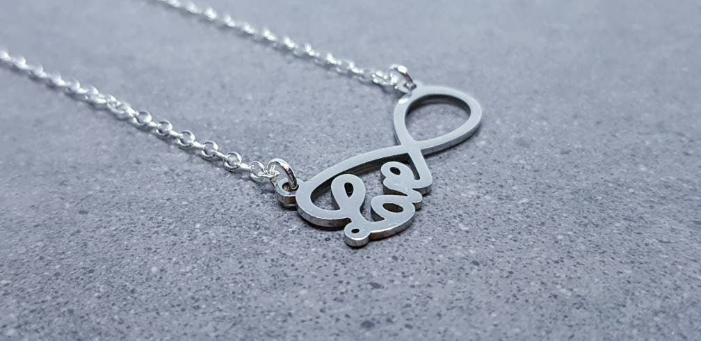 Infinity Necklace, Love Choker, Stainless Steel Necklace, Sterling Silver Jewellery