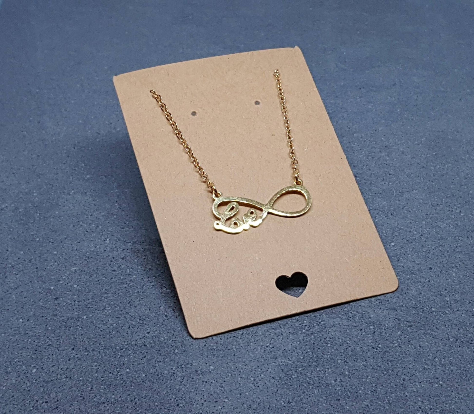 Infinity Necklace, Love Choker, Stainless Steel Necklace, Gold Plated Chain