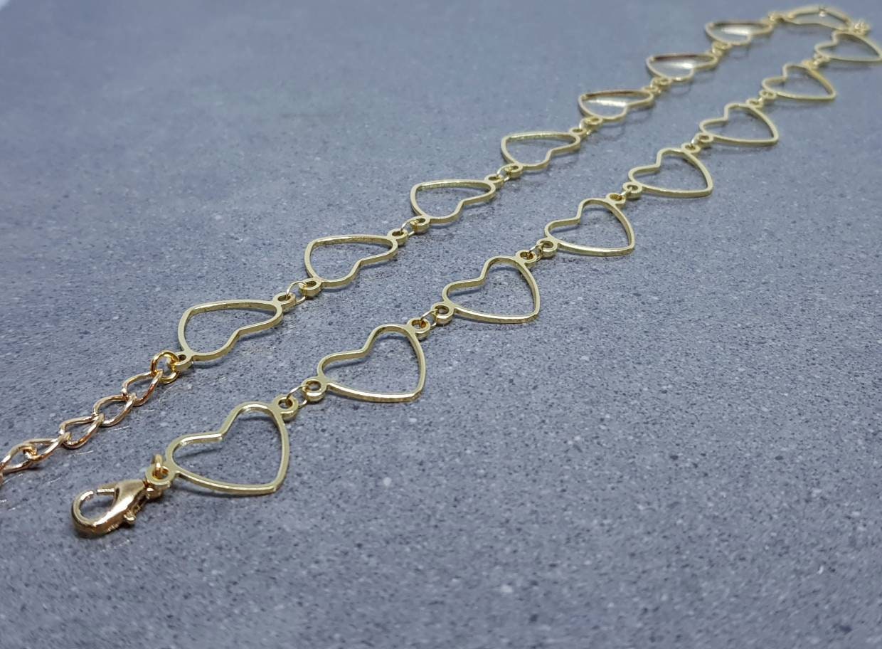 Heart Choker, Light Gold Plated Chain