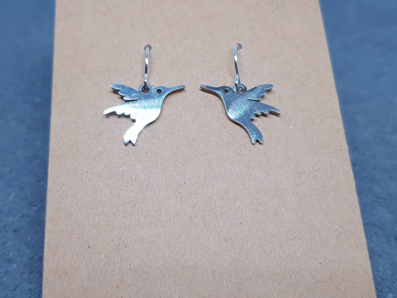 Hummingbird Earrings, Hypoallergenic Ear Wires, Silver Hummingbird Earrings, Silver Earrings, Stainless Steel Hummingbird Earrings