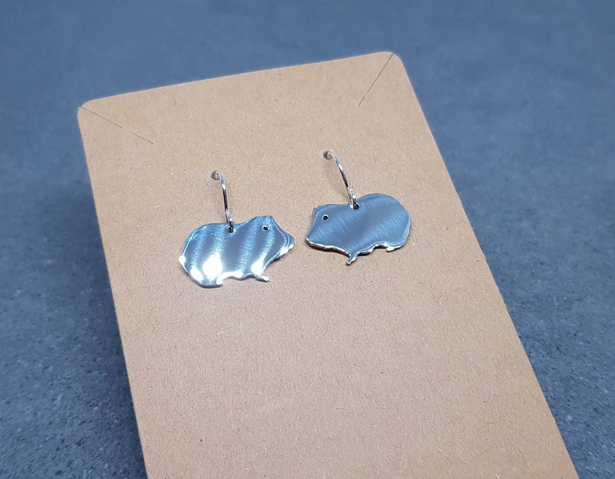 Guinea Pig Earrings, Hypoallergenic Ear Wires, 925 Sterling Silver Hooks, Silver Plated Hooks, Stainless Steel