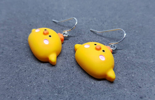 Chick Earrings, Hypoallergenic Ear Wires, Sterling Silver Ear Wires, Easter Gifts
