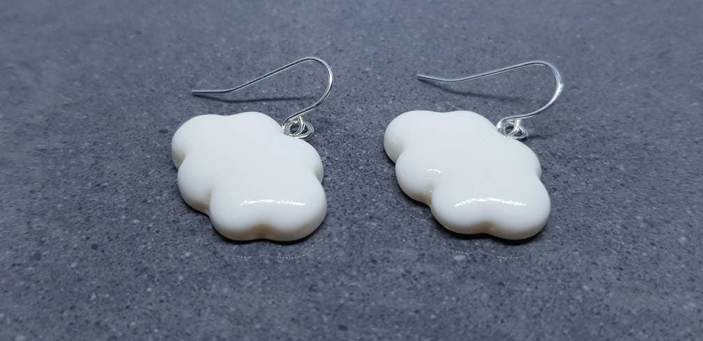 Cloud Earrings, Hypoallergenic Ear Wires, Sterling Silver Ear Wires