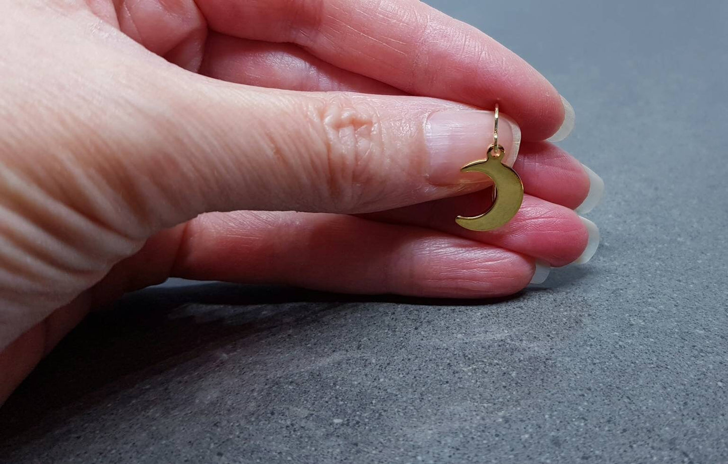 Crescent Moon Earrings, Hypoallergenic Earrings, Gold Stainless Steel Earrings, Moon Earrings