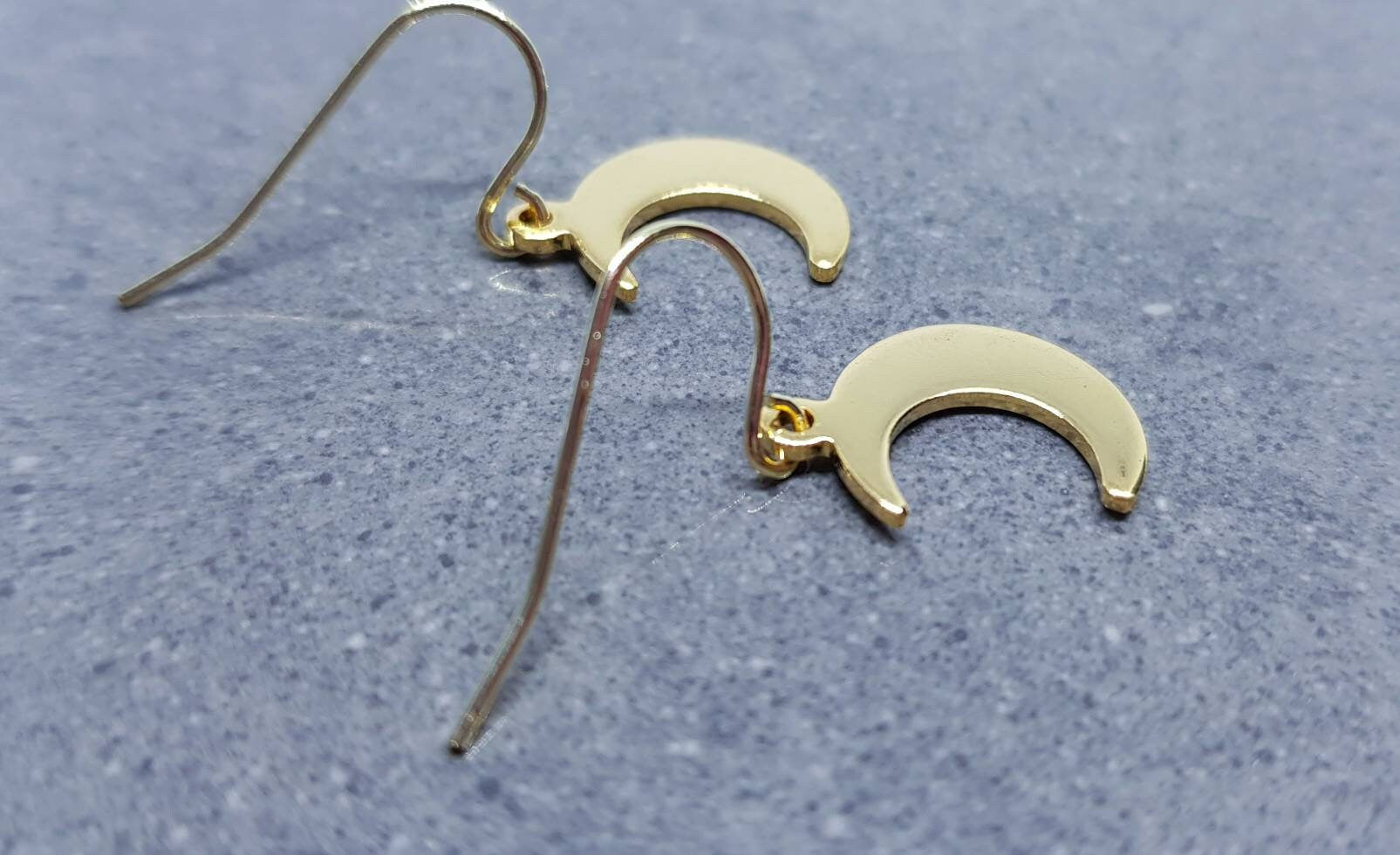 Crescent Moon Earrings, Hypoallergenic Earrings, Gold Stainless Steel Earrings, Moon Earrings