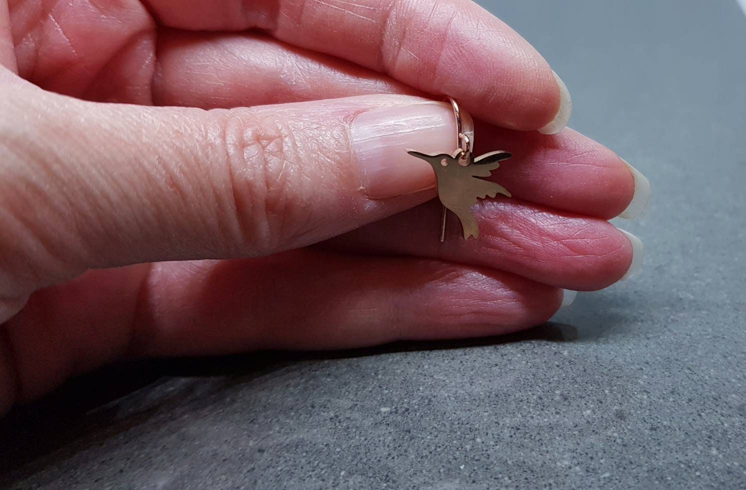 Hummingbird Earrings, Hypoallergenic Ear Wires, Rose Gold Hummingbird Earrings, Rose Gold Earrings, Stainless Steel Hummingbird Earrings