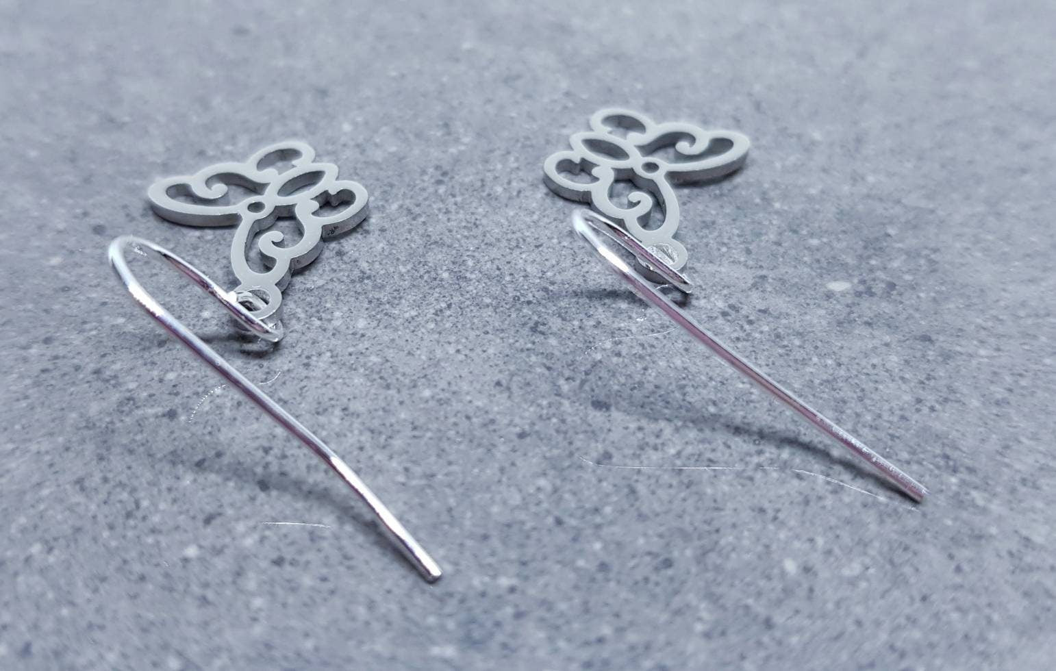Butterfly Earrings, Hypoallergenic Ear Wires, Butterfly Gift, Silver Butterfly Earrings, Stainless Steel Butterfly Earrings