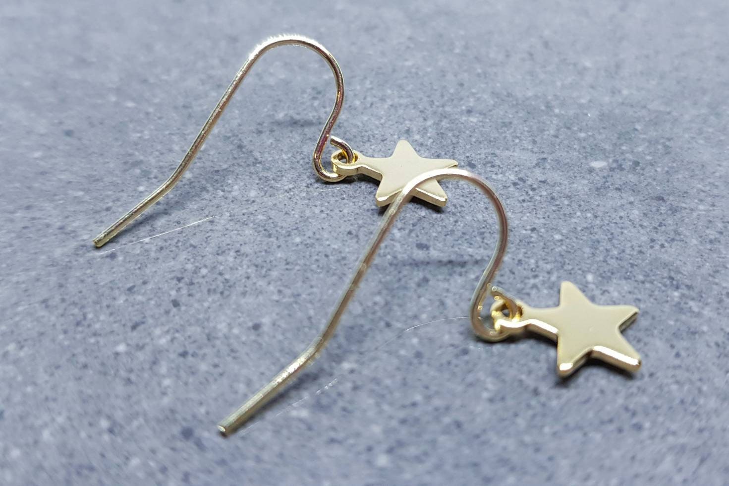 Star Earrings, Hypoallergenic Ear Wires, Gold Stainless Steel Earrings