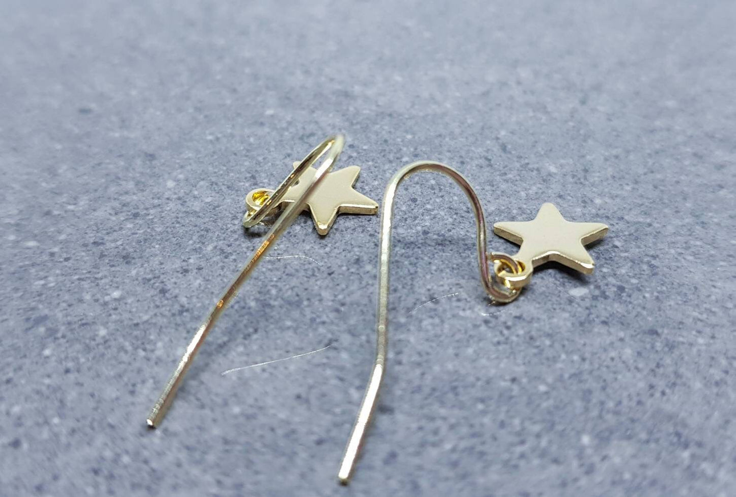 Star Earrings, Hypoallergenic Ear Wires, Gold Stainless Steel Earrings