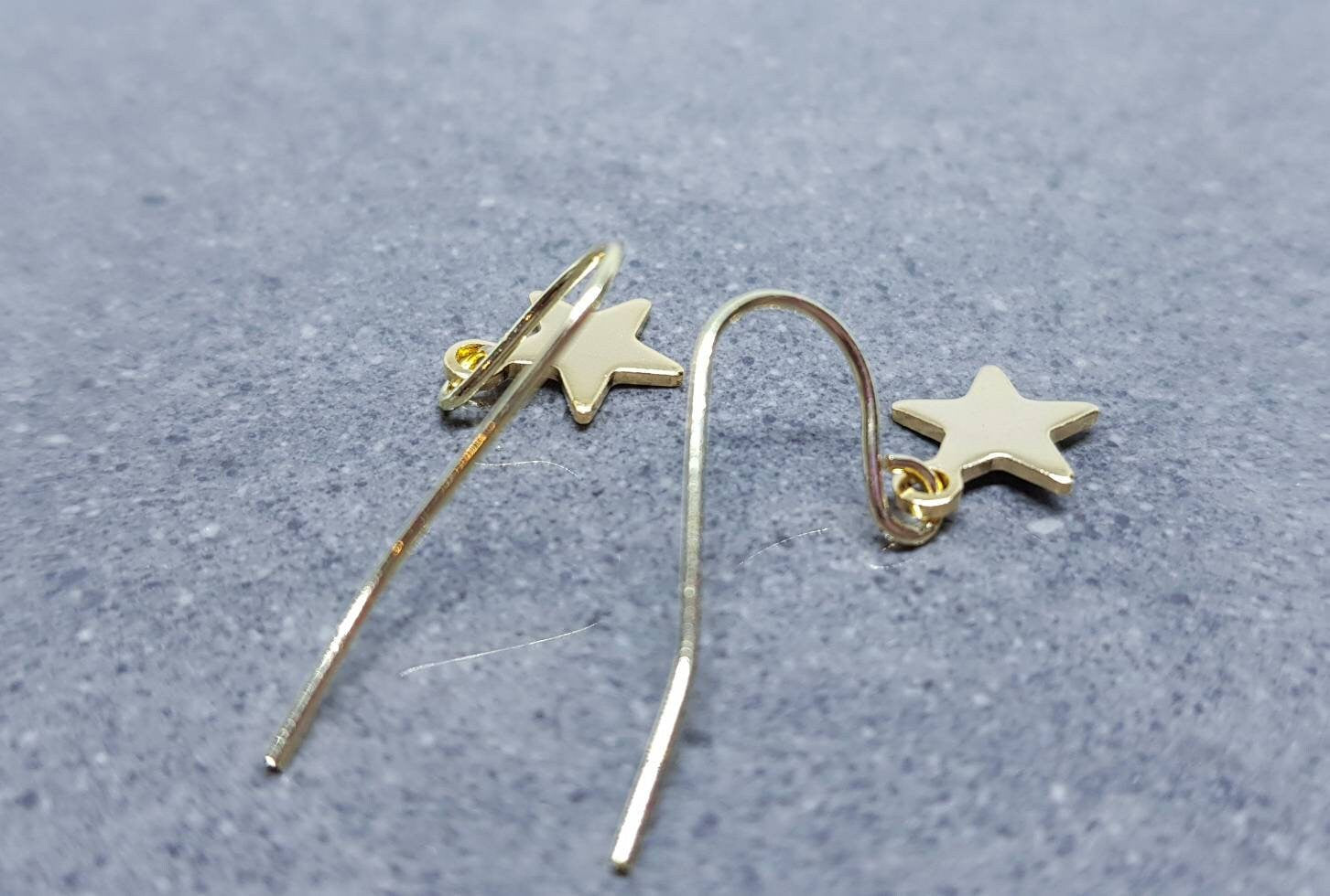Star Earrings, Hypoallergenic Ear Wires, Gold Stainless Steel Earrings