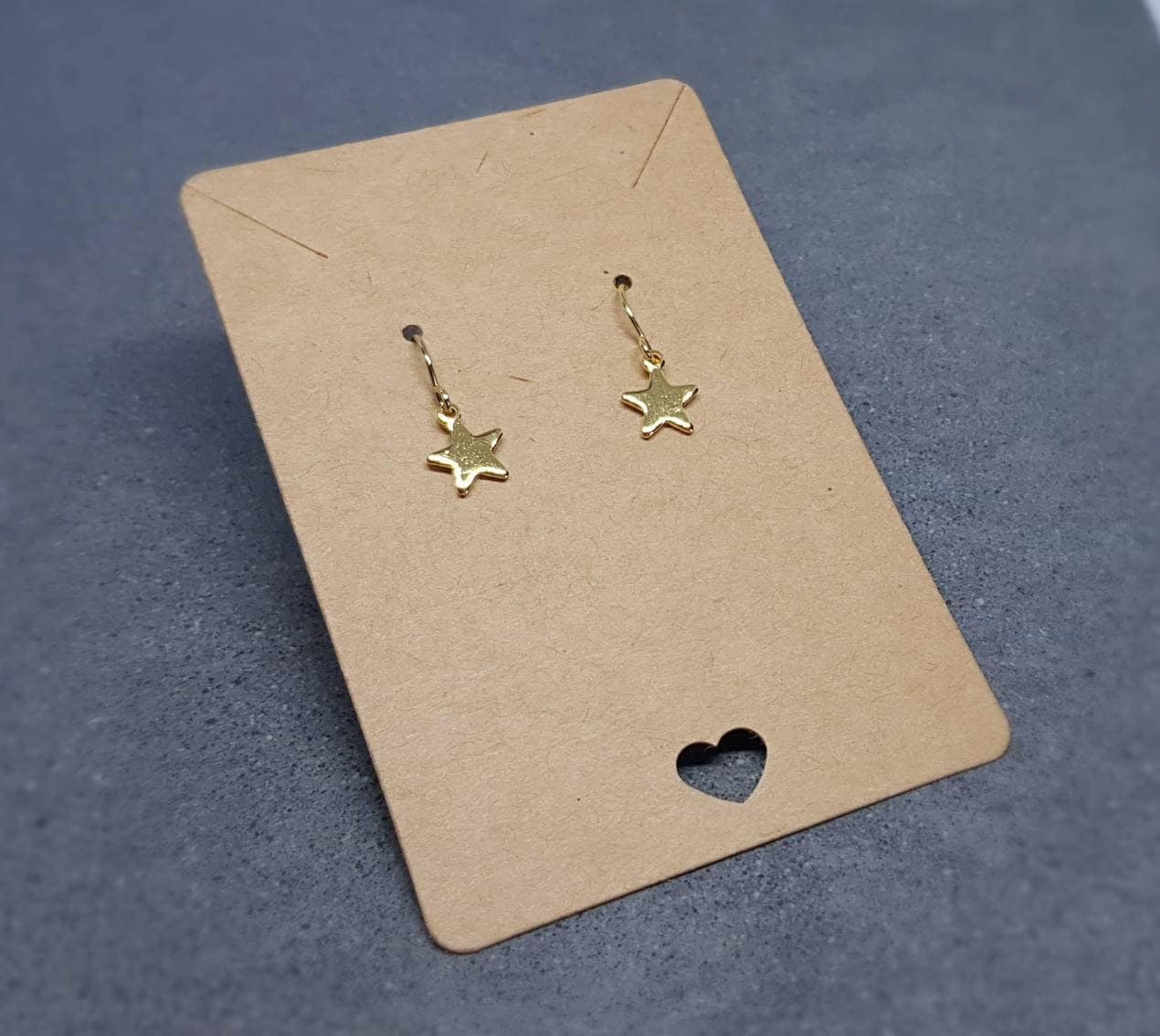 Star Earrings, Hypoallergenic Ear Wires, Gold Stainless Steel Earrings