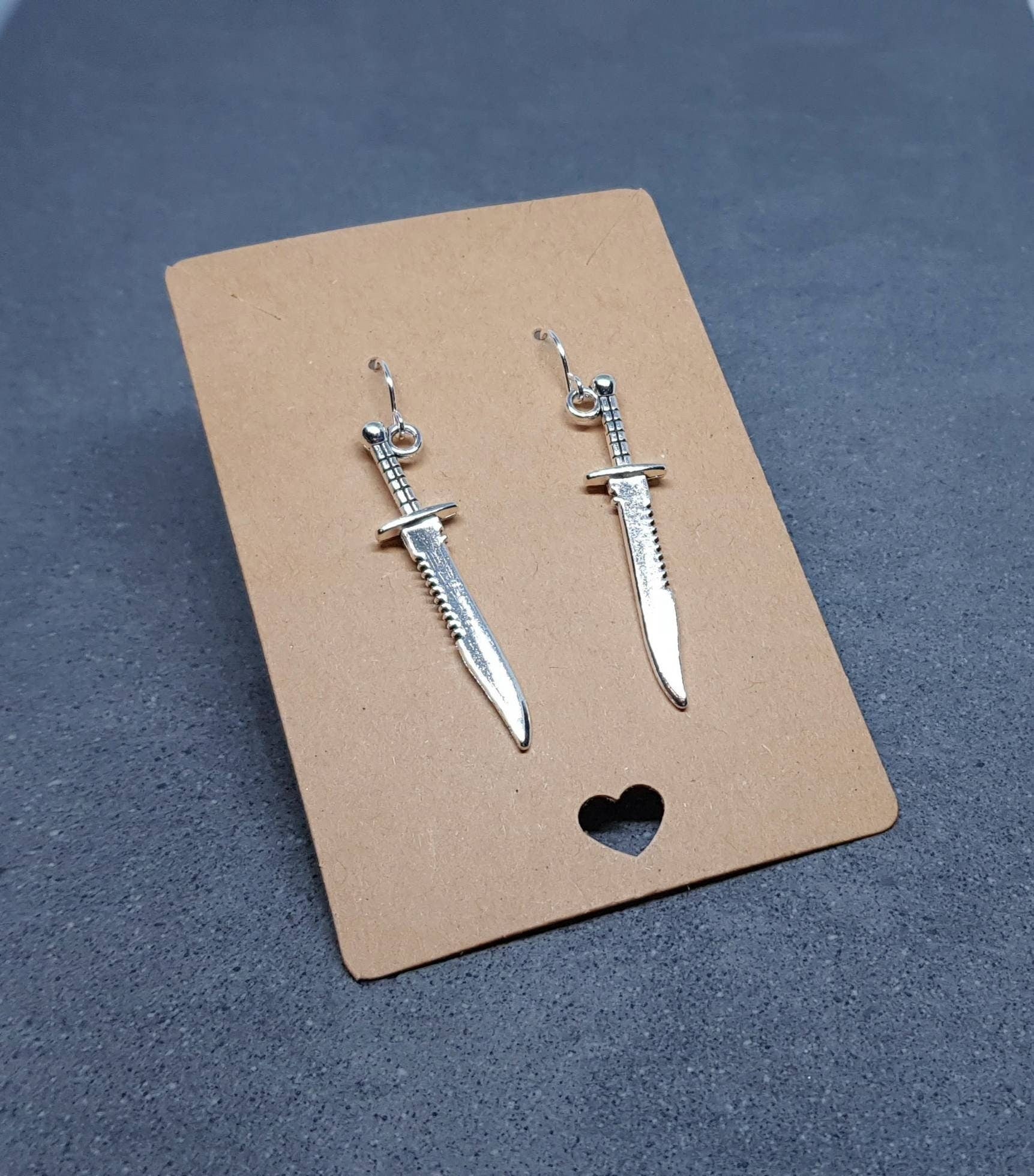 Dagger Earrings, Hypoallergenic Ear Wires, Sword Earrings, Gothic Jewellery