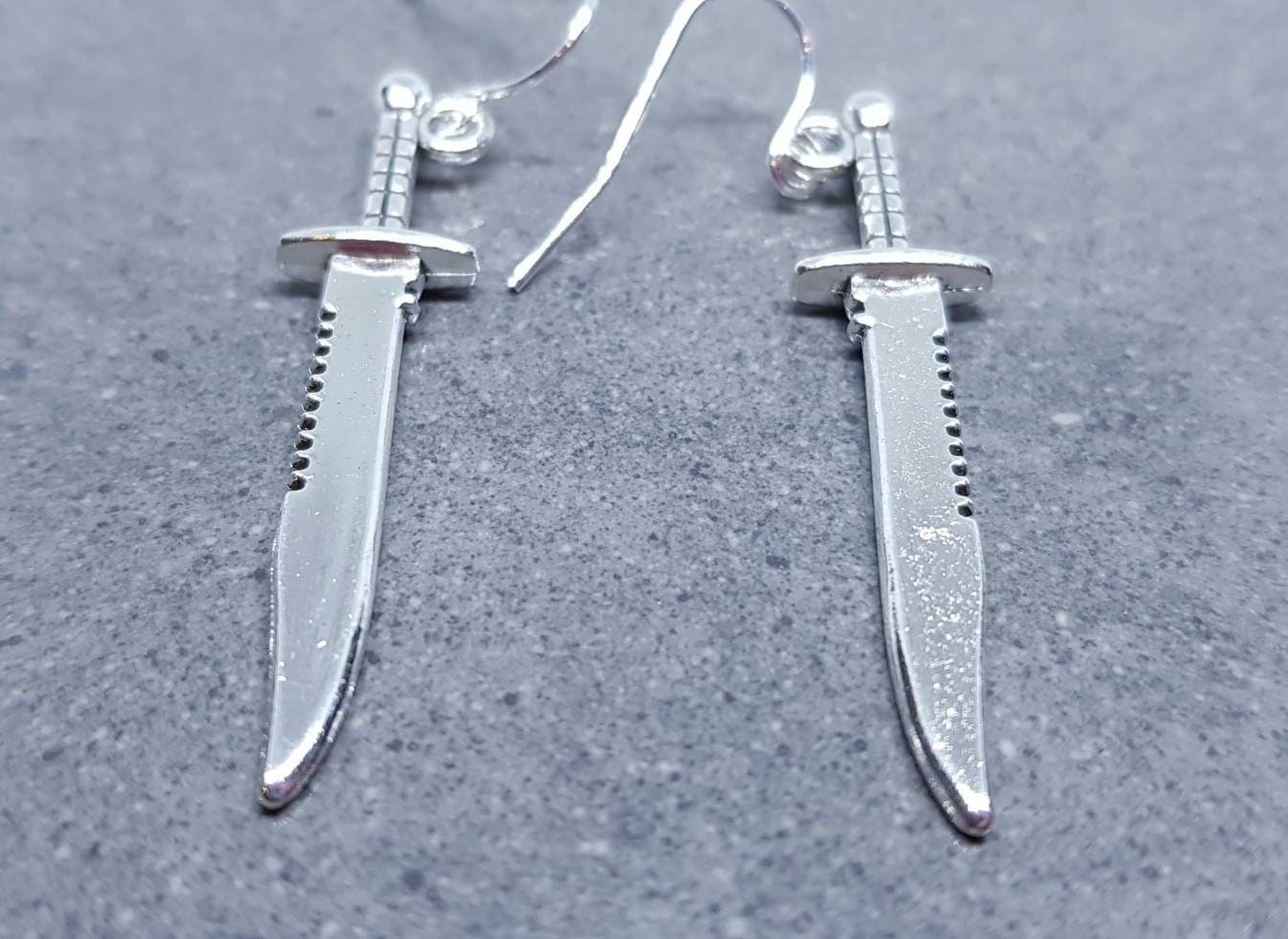 Dagger Earrings, Hypoallergenic Ear Wires, Choice of ear wires, Handmade Item, Gothic Jewellery, UK