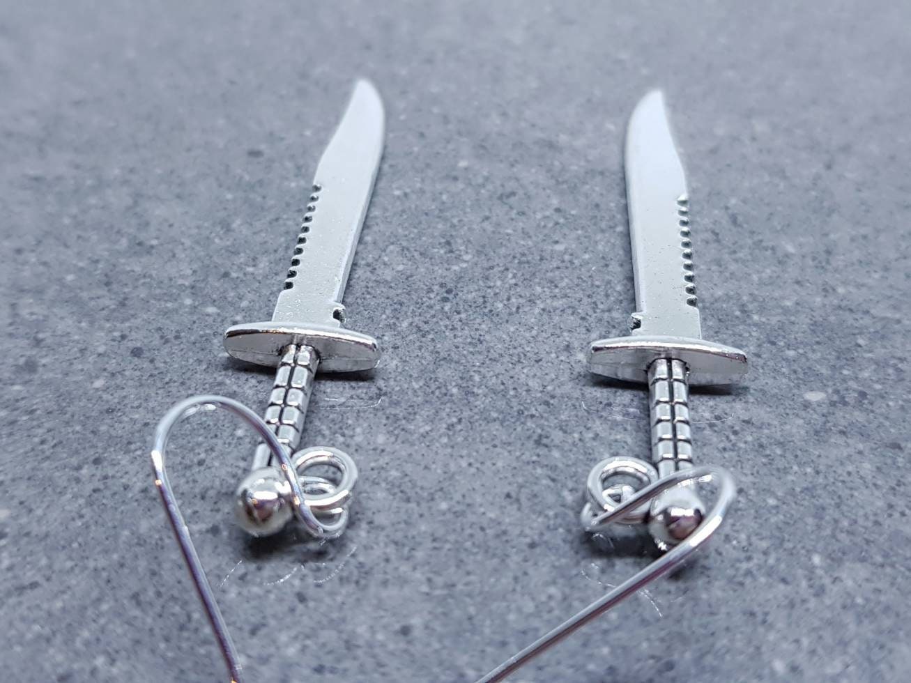 Dagger Earrings, Hypoallergenic Ear Wires, Choice of ear wires, Handmade Item, Gothic Jewellery, UK