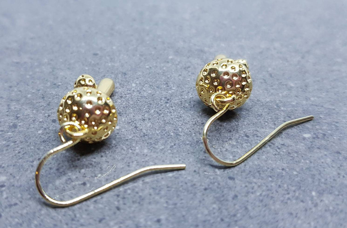 Mushroom Earrings, Hypoallergenic Ear Wires, Toad Stool Earrings, Gold Earrings, Gold Mushroom Earrings