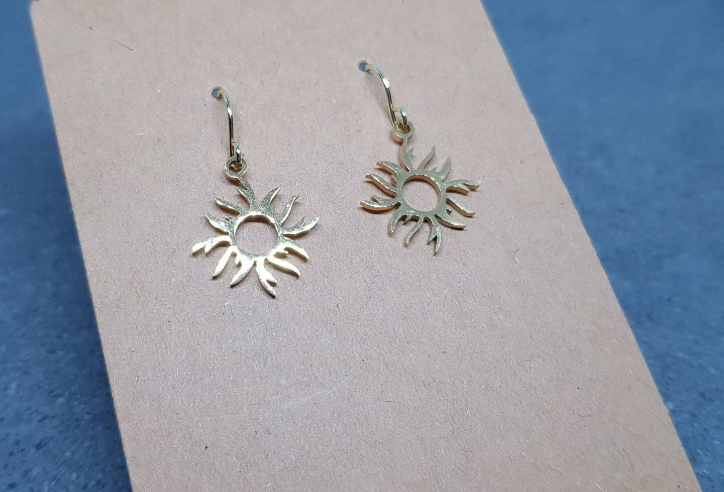 Sun Earrings, Hypoallergenic Ear Wires, Celestial Earrings, Gold Earrings, Stainless Steel Sun Earrings