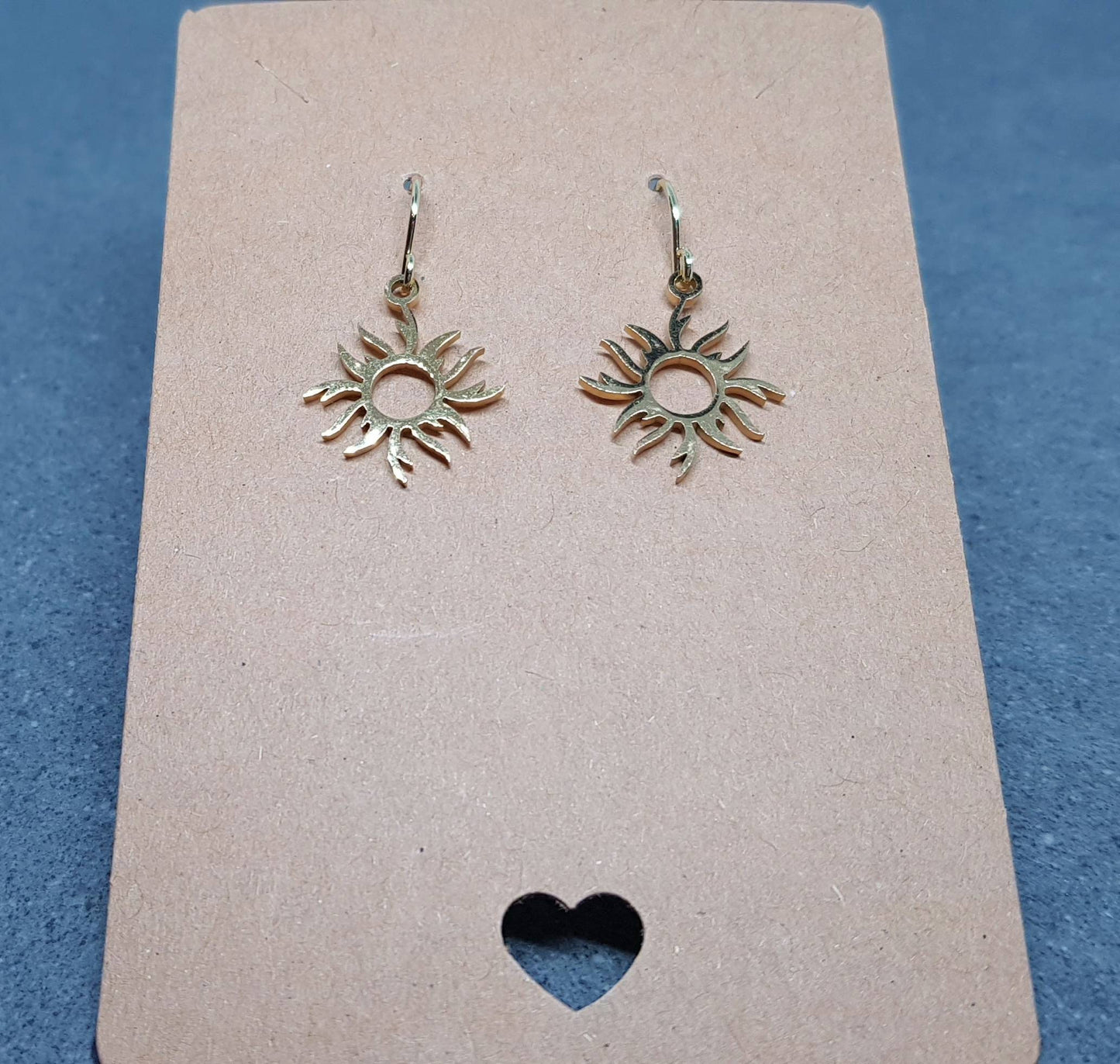 Sun Earrings, Hypoallergenic Ear Wires, Celestial Earrings, Gold Earrings, Stainless Steel Sun Earrings
