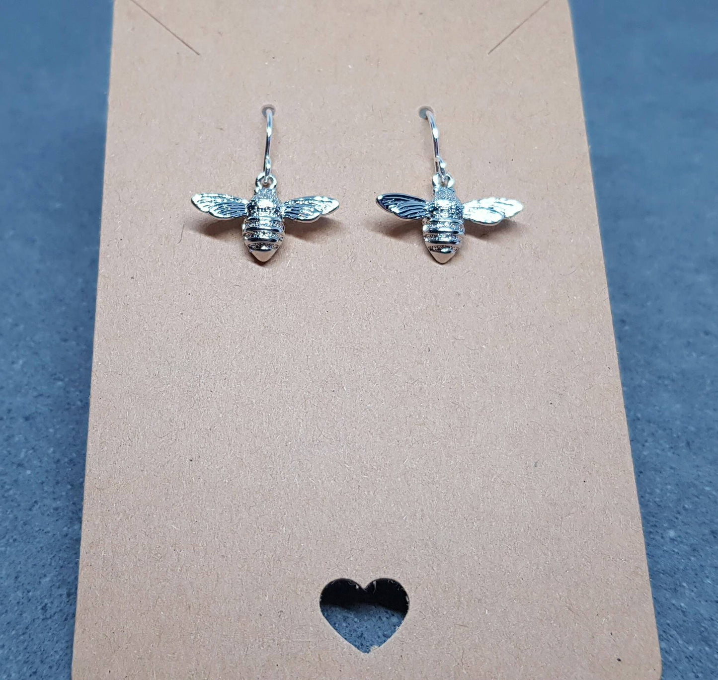 Bee Earrings, Hypoallergenic Ear Wires, Brass Bumble Bee Earrings, Nickel Free, Silver Earrings, Bee Lovers Earrings, Insect Earrings