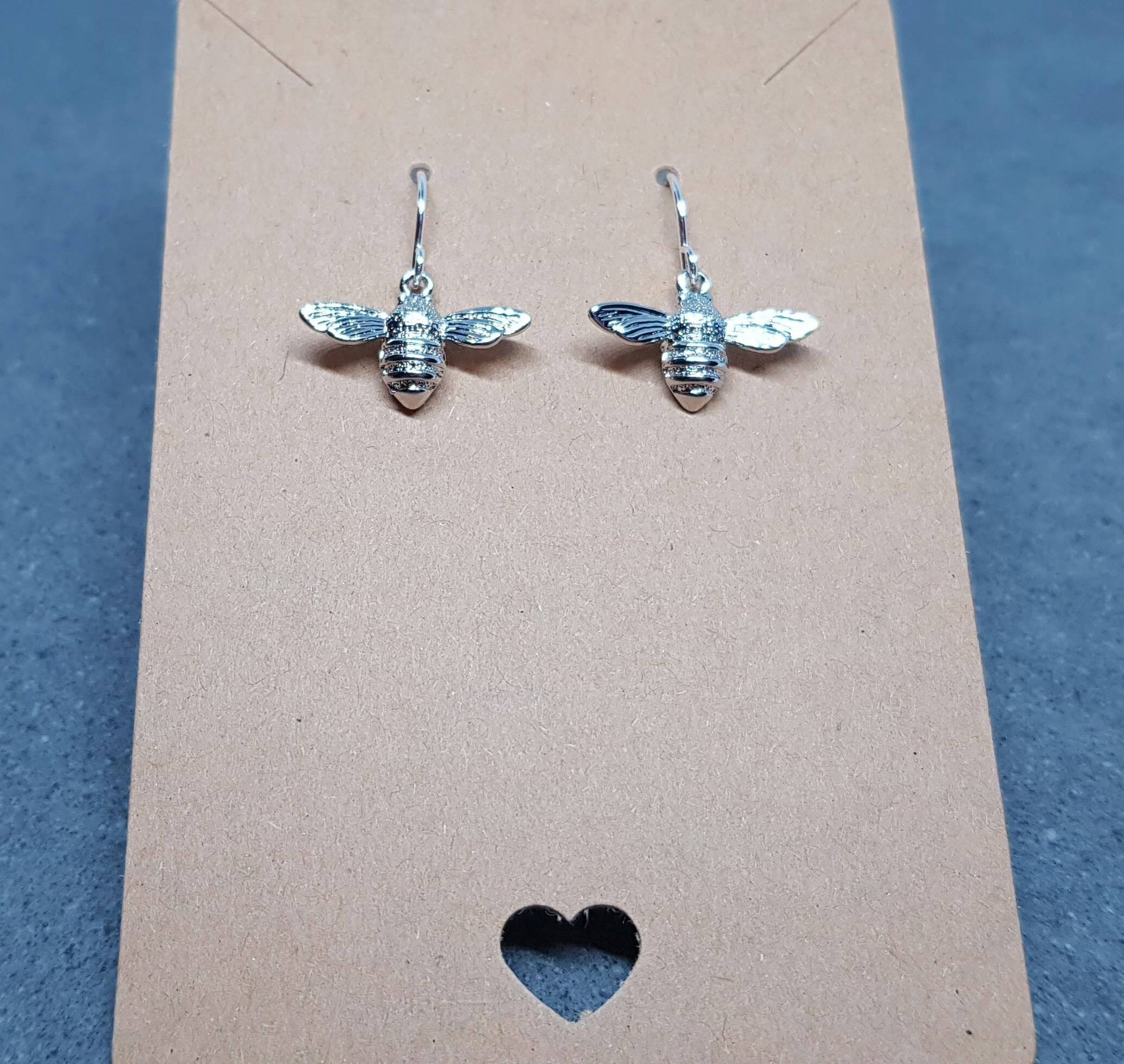 Bee Earrings, Hypoallergenic Ear Wires, Brass Bumble Bee Earrings, Nickel Free, Silver Earrings, Bee Lovers Earrings, Insect Earrings