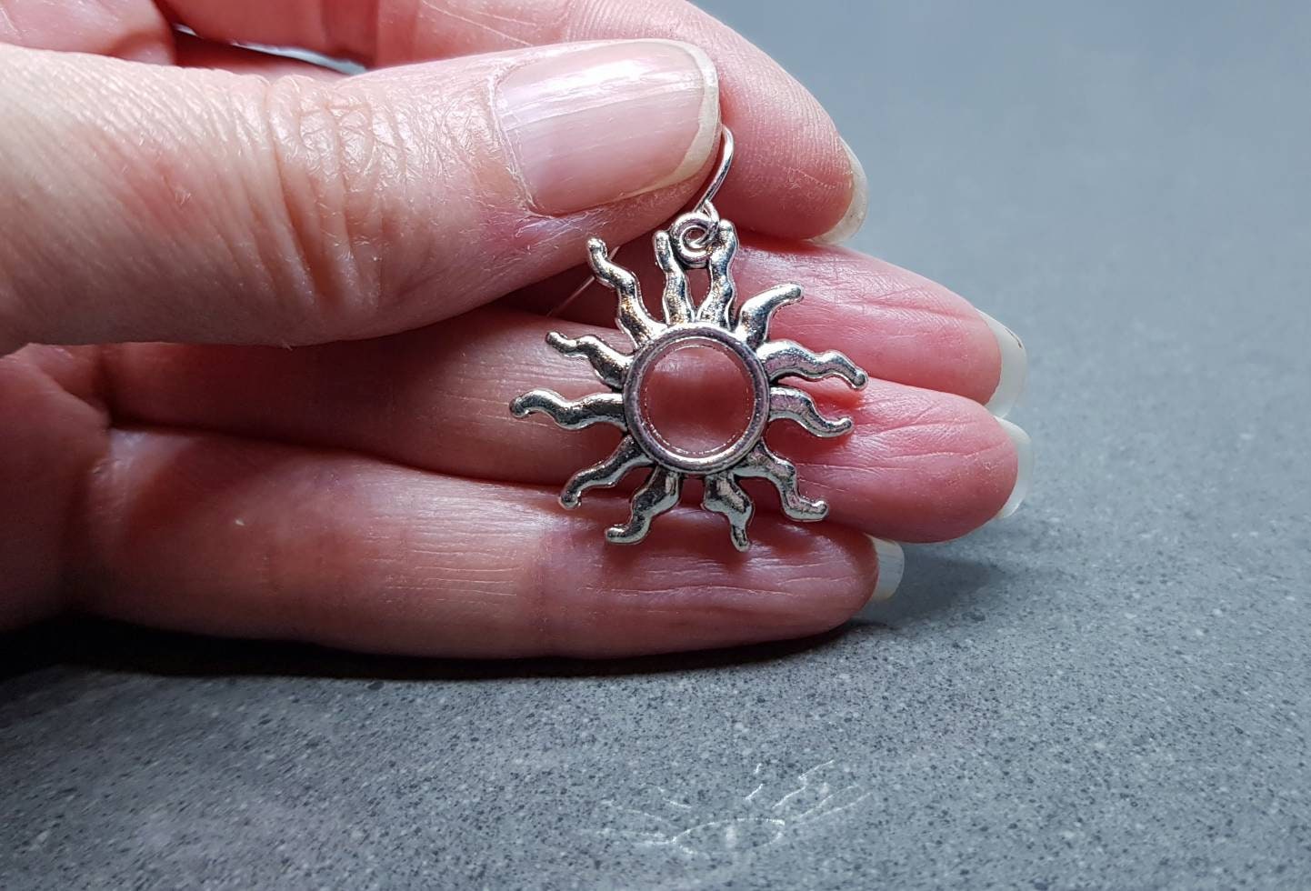 Sun and Moon Earrings, Hypoallergenic Ear Wires, Sterling Silver Ear Wires, Celestial Earrings, Crescent Moon Earrings, Sun Earrings