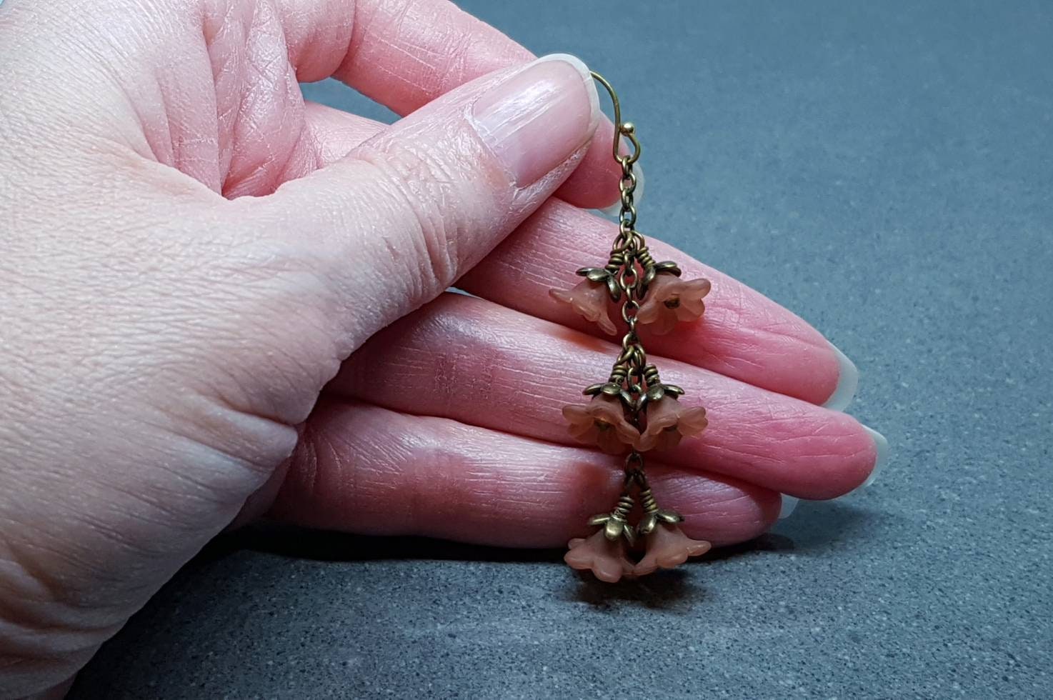 Flower Earrings, Hypoallergenic Ear Wires, Brown Earrings, Boho Jewelry, Simple Vintage Earrings