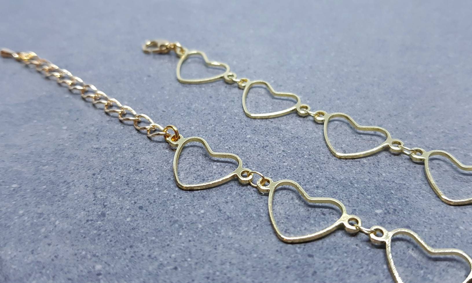 Heart Choker, Light Gold Plated Chain