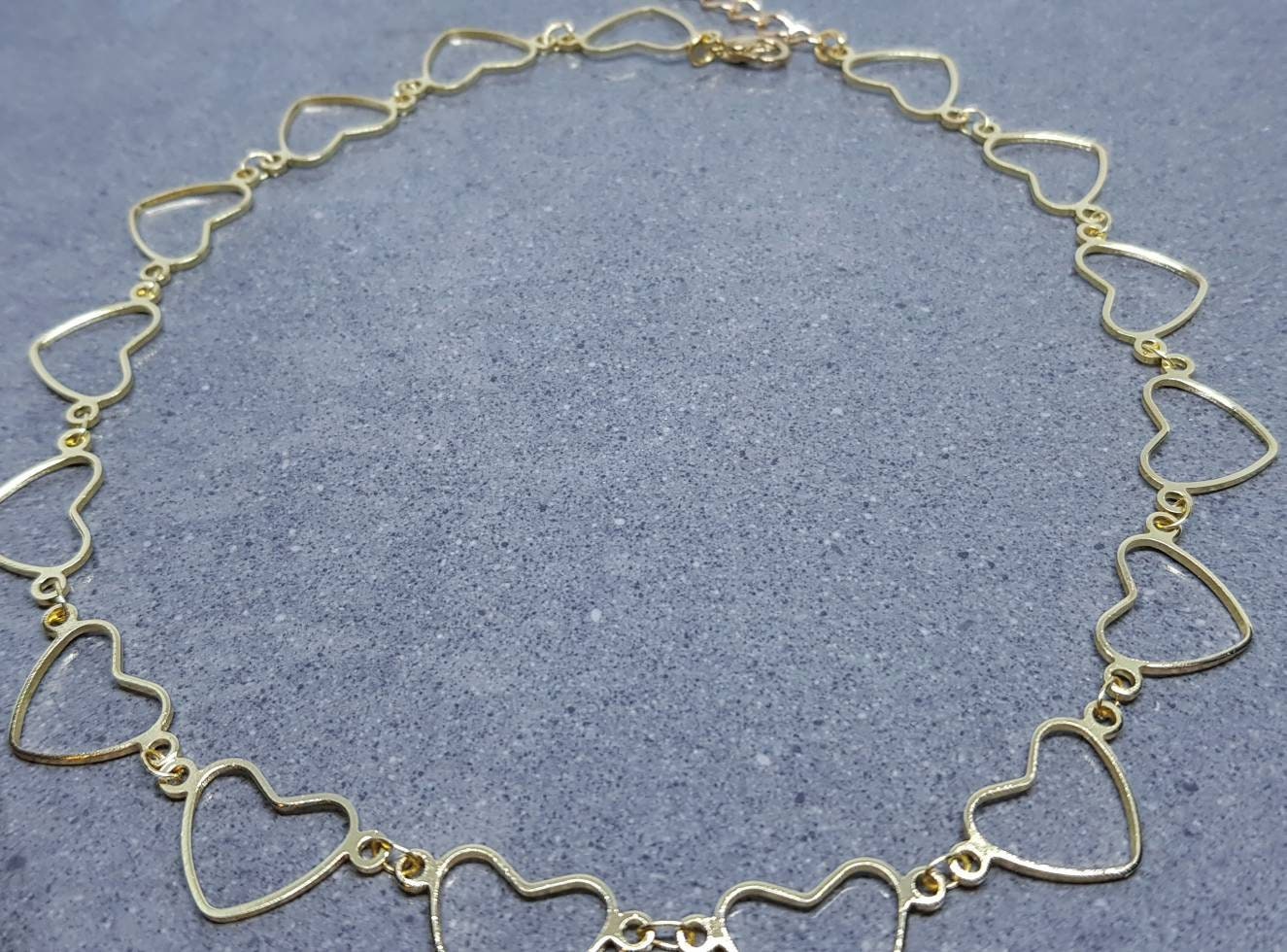 Heart Choker, Light Gold Plated Chain