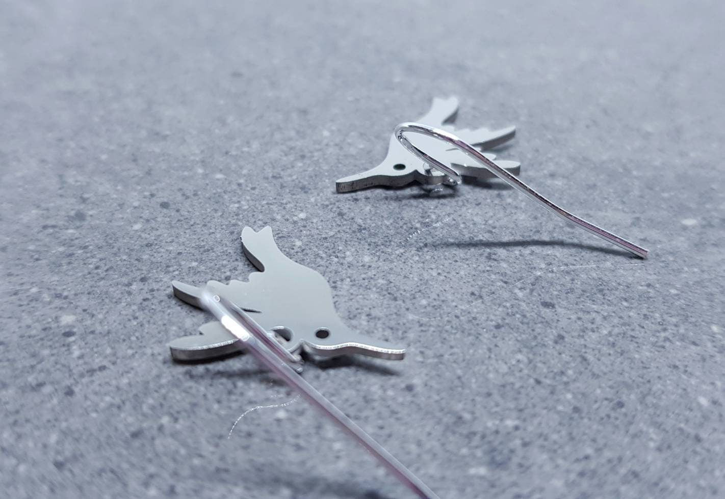 Hummingbird Earrings, Hypoallergenic Ear Wires, Silver Hummingbird Earrings, Silver Earrings, Stainless Steel Hummingbird Earrings