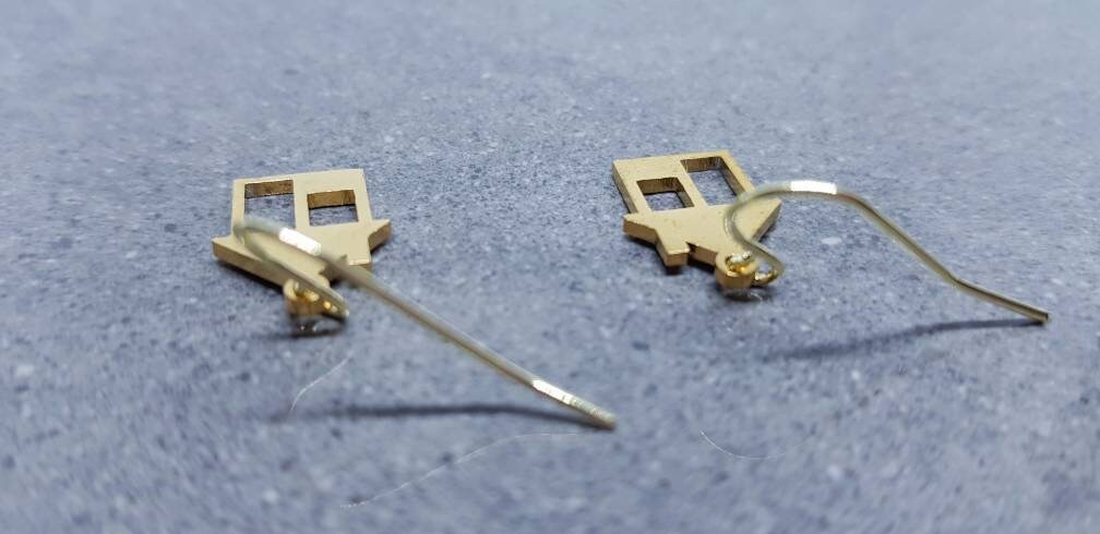 House Earrings, Hypoallergenic Ear Wires, Family Home Earrings, New Home Gifts, Gold Stainless Steel Earrings, Gift for her