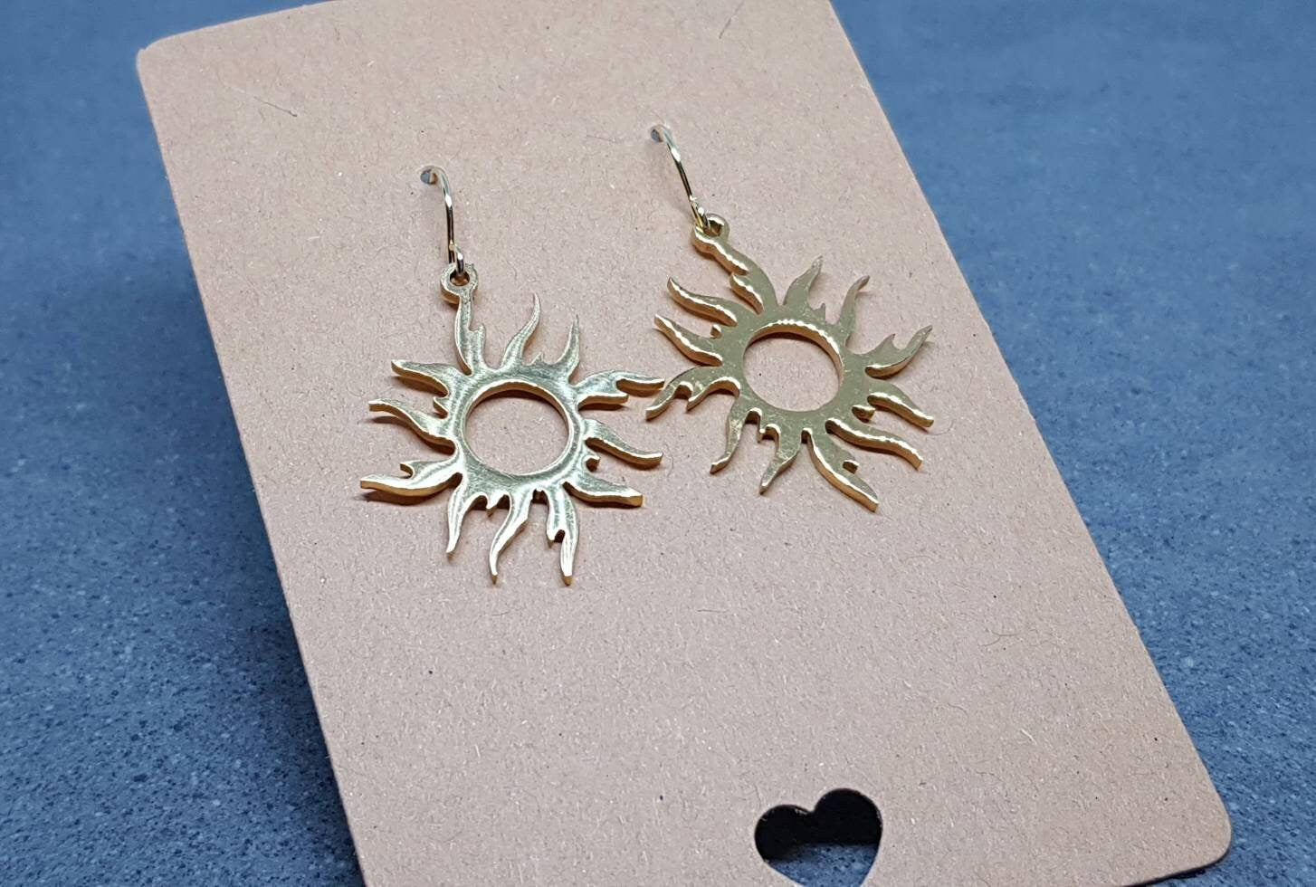 Large Sun Earrings, Hypoallergenic Ear Wires, Celestial Earrings, Gold Earrings, Stainless Steel Sun Earrings