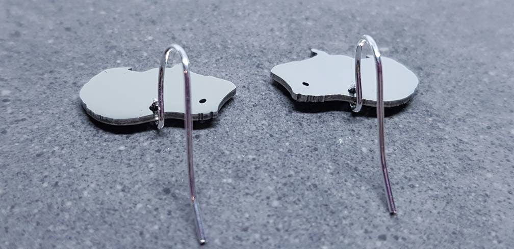 Guinea Pig Earrings, Hypoallergenic Ear Wires, 925 Sterling Silver Hooks, Silver Plated Hooks, Stainless Steel