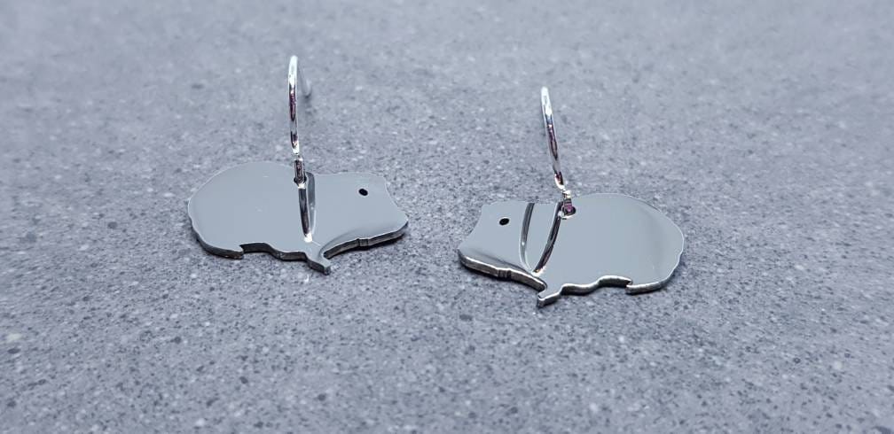 Guinea Pig Earrings, Hypoallergenic Ear Wires, 925 Sterling Silver Hooks, Silver Plated Hooks, Stainless Steel