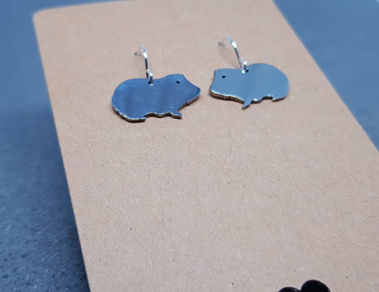 Guinea Pig Earrings, Hypoallergenic Ear Wires, 925 Sterling Silver Hooks, Silver Plated Hooks, Stainless Steel