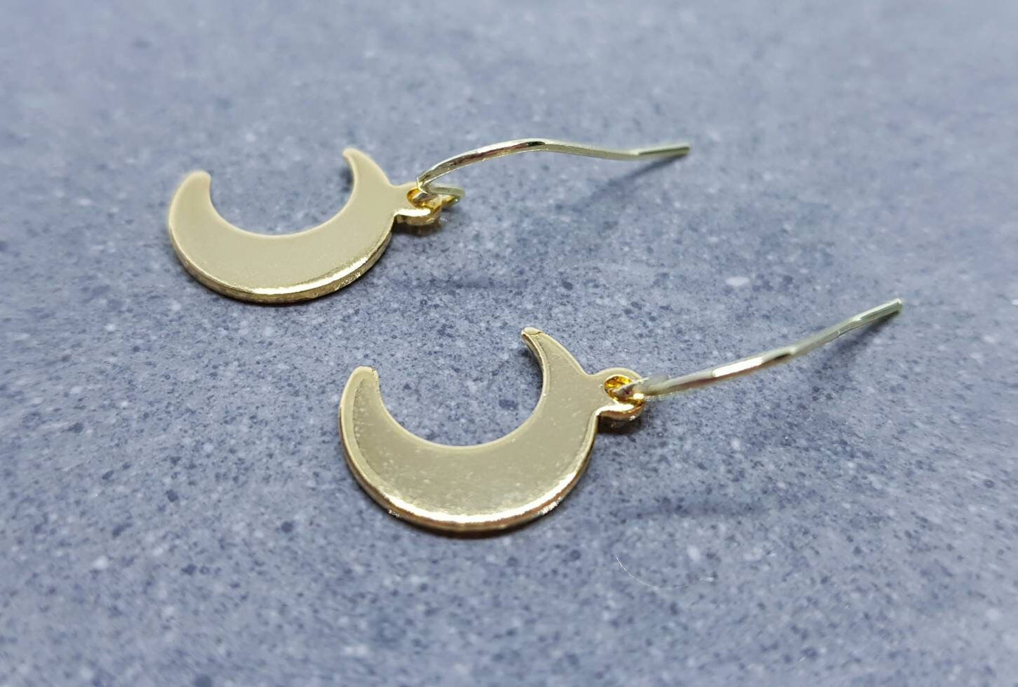 Crescent Moon Earrings, Hypoallergenic Earrings, Gold Stainless Steel Earrings, Moon Earrings